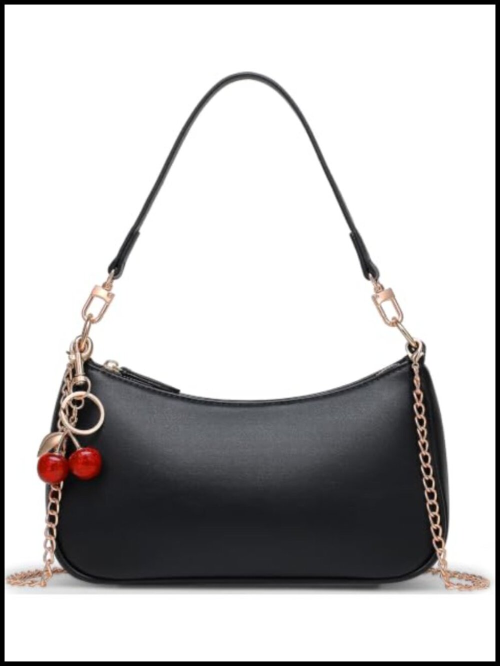 Women's Cherry Print PU Leather Crossbody Shoulder Bag Hobo Purse
